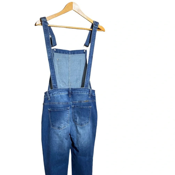 KanCan Cleo-Allie Distressed Denim Overalls KC5088M Size Small - Picture 8 of 14